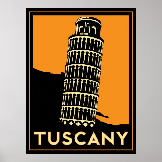 Toskana Art Deko Retro italitales Reiseplakat (Vorne)