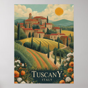 Toskana at Sunset - Italien Reisen Poster