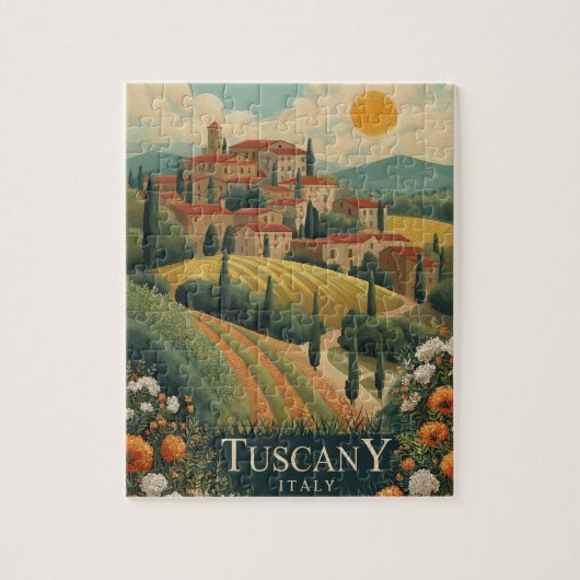 Toskana at Sunset - Italien Reisen Puzzle (Vertikal)