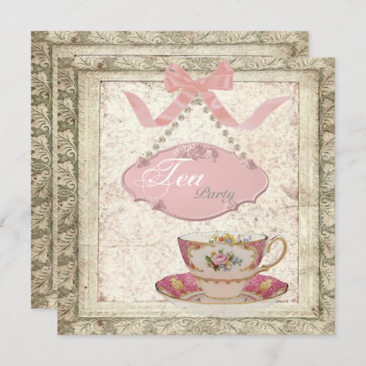 Toskana Brautparty Teezeremonie auf dem Party Ein Einladung (Vorne/Hinten)