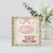 Toskana Brautparty Teezeremonie auf dem Party Ein Einladung (Stehend Vorderseite)