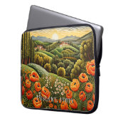 Toskana Frühlingslandschaft Malerei Italien Reisen Laptopschutzhülle (Vorderseite Links)