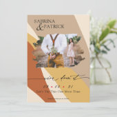 Toskana Gelber Rost Beige Modernes Abstraktes Foto Save The Date (Stehend Vorderseite)