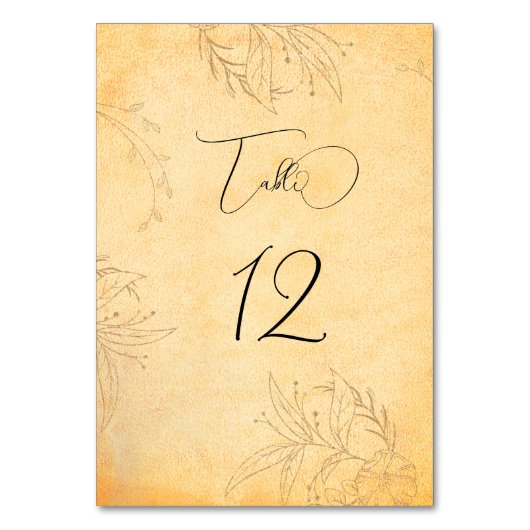 Toskana Herbst Textur Tracera Tischnummer (Rückseite)