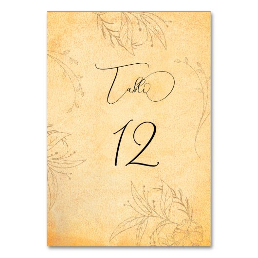Toskana Herbst Textur Tracera Tischnummer (Vorderseite)