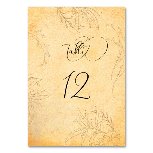 Toskana Herbst Textur Tracera Tischnummer (Rückseite)