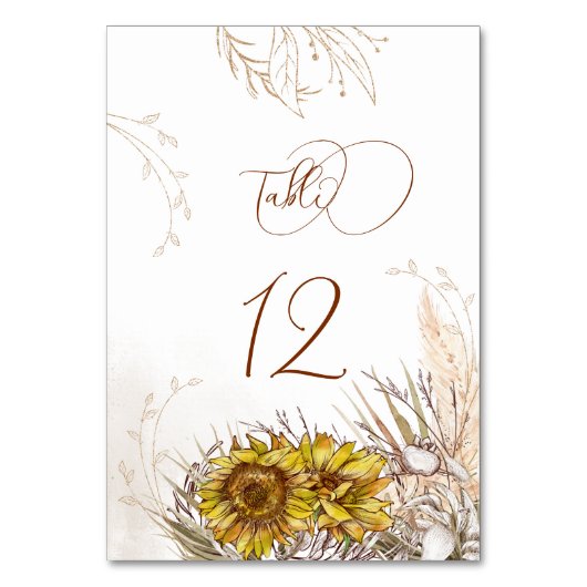 Toskana Herbst Textur Tracera Tischnummer (Vorderseite)