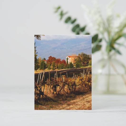 Toskana Herbstlandschaft Postkarte (Stehend Vorderseite)