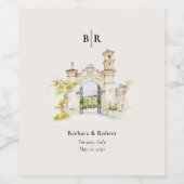 Toskana-Hochzeit Weinetikett (Einzelnes Label)
