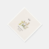 Toskana Hochzeits-Cocktail Serviette (Ecke)