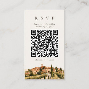 Toskana-Hügellandschaft-Zypressen-Italien QR-Code- Begleitkarte