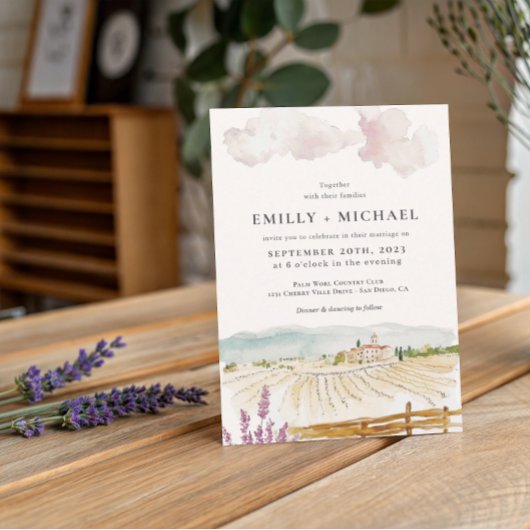 Toskana | Illustrierte Hochzeit Einladung