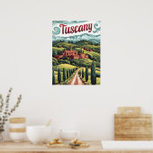 Toskana im Vintage-Stil Poster (Küche)