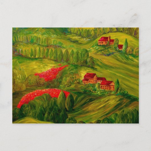 Toskana in der Morgendämmerung Postkarte (Vorderseite)