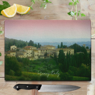 Toskana Italien Aquarell Glas Schneidbrett Schneidebrett