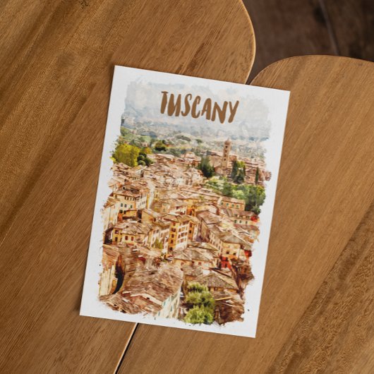 Toskana Italien Aquarelle Aussicht Postkarte