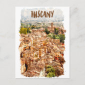 Toskana Italien Aquarelle Aussicht Postkarte (Vorderseite)