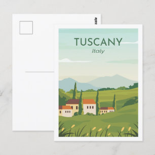Toskana Italien Berühmte Reiseort-Illustration Postkarte