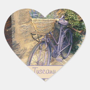 Toskana. Italien. Cortona. Fahrrad Herz-Aufkleber