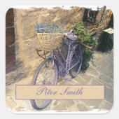 Toskana. Italien. Cortona. Fahrrad. Quadratischer Aufkleber (Vorderseite)