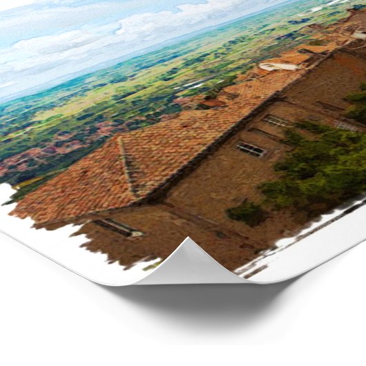 Toskana. Italien. Cortona Poster (Ecke)