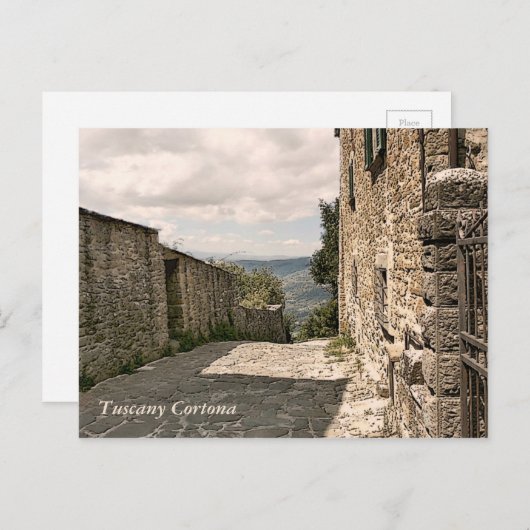 Toskana. Italien. Cortona Postkarte (Vorne/Hinten)
