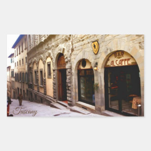 Toskana. Italien. Cortona. Rechteckiger Aufkleber