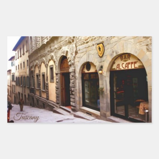 Toskana. Italien. Cortona. Rechteckiger Aufkleber (Vorderseite)