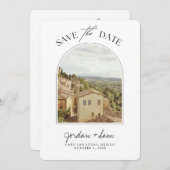 Toskana Italien Hochzeit retten Datum Einladung (Vorne/Hinten)