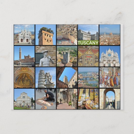 Toskana Italien Italien Reisen FotoCollage Postkarte (Vorderseite)