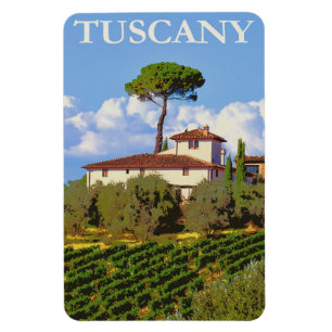 Toskana Italien Italienische Villa Retro Vintage Magnet