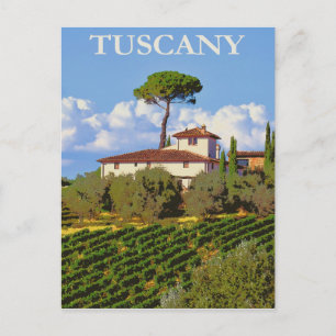 Toskana Italien Italienische Villa Retro Vintage R Postkarte