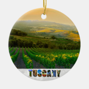 Toskana Italien Italienischer Weingarten Foto Weih Keramik Ornament