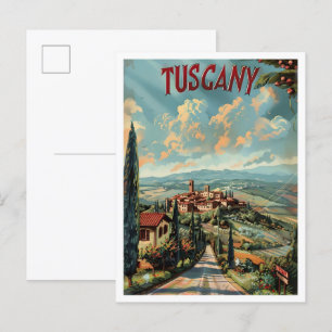 Toskana Italien Klassische Kunst Retro Vintage Rei Postkarte