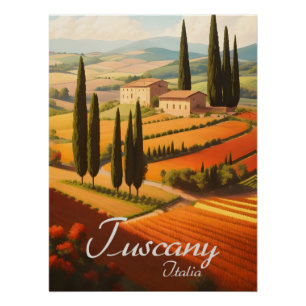 Toskana Italien Landschafft Reiseposter Poster