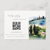 Toskana Italien Landschaft Hochzeit QR Code UAWG Begleitkarte (Vorderseite)