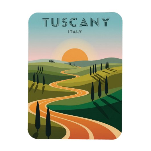 Toskana Italien Landschaft Sunset Magnet (Vertikal)