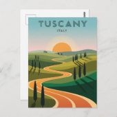 Toskana Italien Landschaft Sunset Postkarte (Vorne/Hinten)