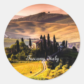Toskana, Italien - Landschaftsfotografie Runder Aufkleber