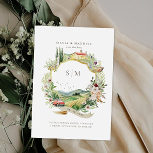 Toskana Italien Monogramm Hochzeitswappen