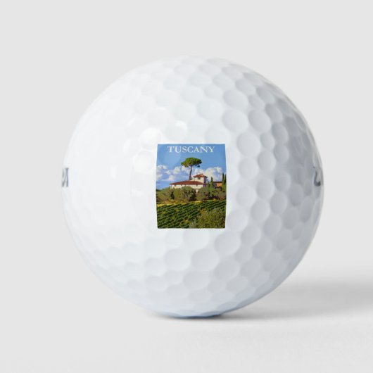 Toskana Italien Poster Golfball (Vorderseite)
