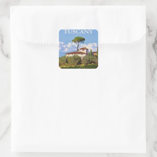 Toskana Italien Poster Quadratischer Aufkleber (Tasche)
