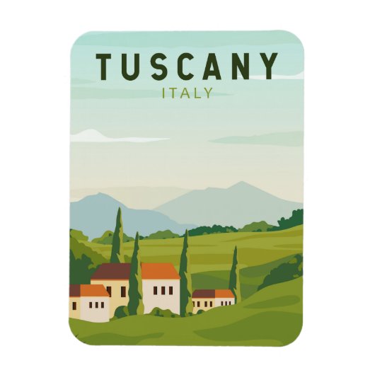 Toskana Italien Reisen Vintage Kunst Magnet (Vertikal)
