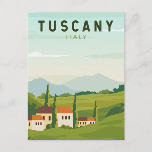 Toskana Italien Reisen Vintage Kunst Postkarte (Vorderseite)