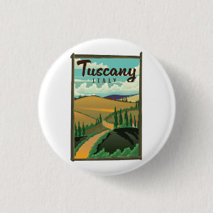 Toskana Italien Reiseplakat Button