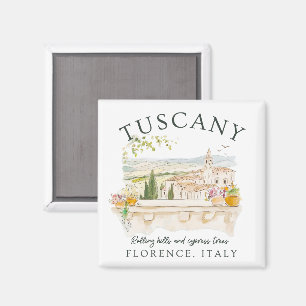 Toskana Italien Reiserouten Hügel & Fahrradwege Magnet