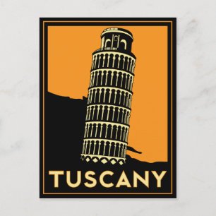 Toskana Italien Retro Art Deko Reiseplakat Postkarte