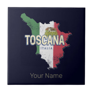 Toskana Italien Retro Region Karte Vintag Fliese