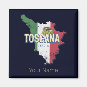 Toskana Italien Retro Region Karte Vintag Magnet
