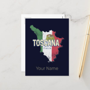 Toskana Italien Retro-Regionskarte Vintage Fattori Feiertagspostkarte